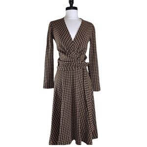 Daniela Corte  gold metallic houndstooth dress size S